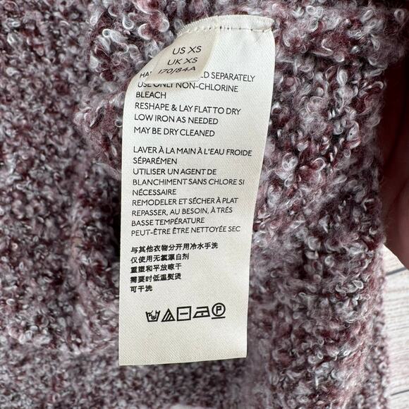 Free People Fuzzy Chunky Knit Oversized Turtleneck Sweater Womens XS Purple Gray - Picture 9 of 13